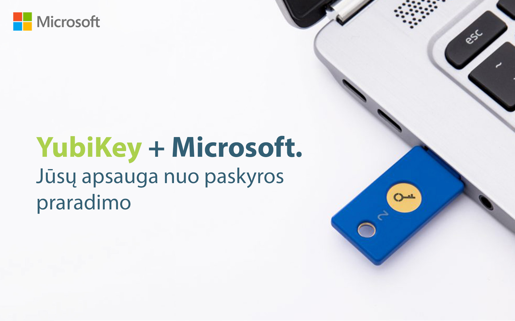 YubiKey. Dviejų veiksnių autentifikacija